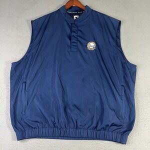 FootJoy FJ Mens‎ Vest Windbreaker Large Navy Blue 1/4 Snap Golf Performance